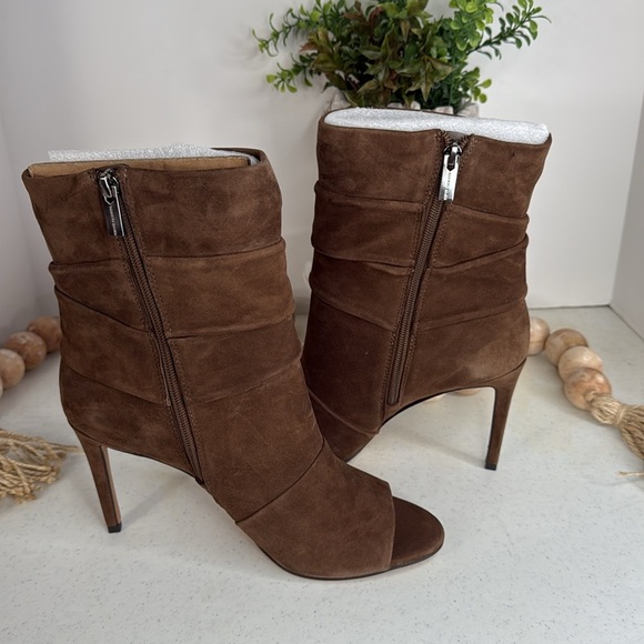 Vince Camuto Women's Antaya Open Toe Bootie Ankle Boot Sz 9.5 Mink - Picture 7 of 11